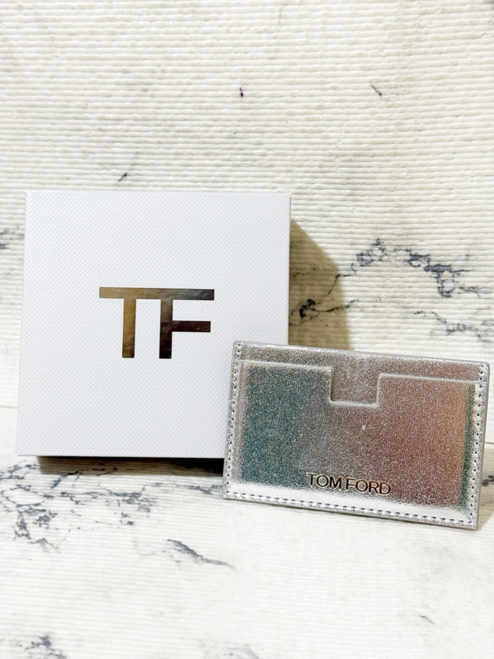 Tom Ford Beauty Silver Card Case with Box